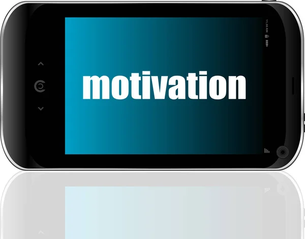 Motivation de texte. Concept d'entreprise. Smartphone moderne détaillé — Photo