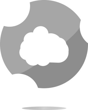 Bulut simgesi. Beyaz arkaplanda izole edilmiş moda düz biçim işareti