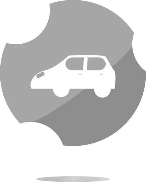 자동차 아이콘 버튼 디자인 요소. 하얀 배경에 따로 붙어 있는 유행하는 편평 한 양식 표지 — 스톡 사진
