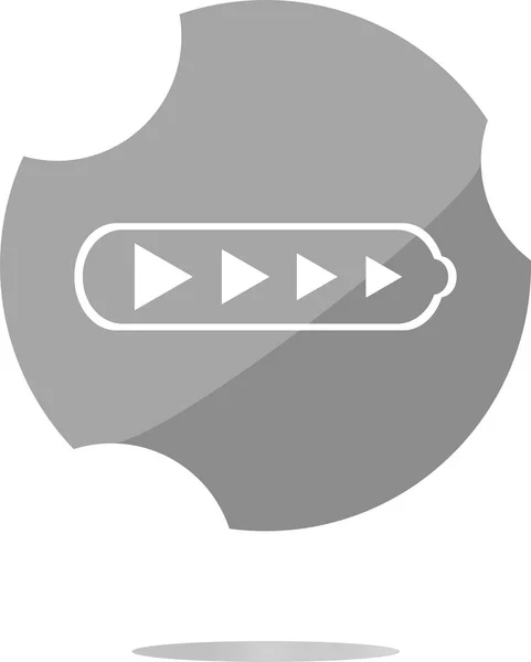 Battery web icon button. Знак в традиционном плоском стиле изолирован на белом фоне — стоковое фото