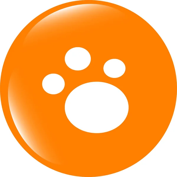 Animal footprint glossy web icon isolated on white — Stock Photo, Image