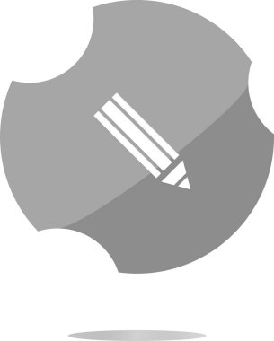 Web simgesi üzerindeki kalem, beyaz arkaplanda izole edilmiş web tuşu