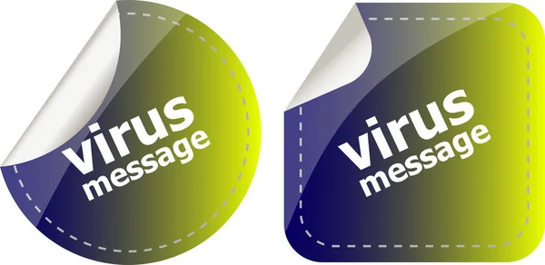 Çıkartma etiketi virüs mesajlı iş etiketi — Stok fotoğraf