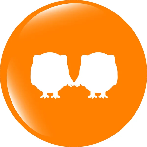 Lesklá izolovaná webová stránka a internetová ikona se symbolem sovy — Stock fotografie