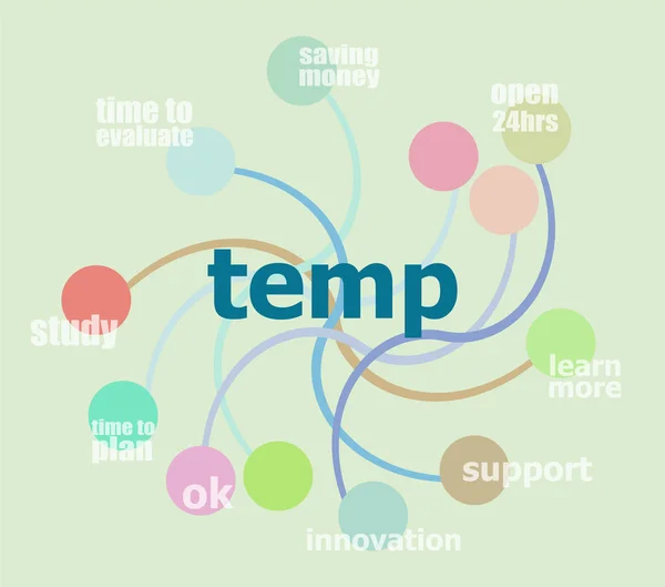 Texto Temp. Conceito de negócio. Modelo infográfico, círculos integrados — Fotografia de Stock