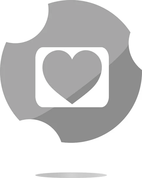 Love heart icon button sign . Flat sign isolated on white background — Stock Photo, Image