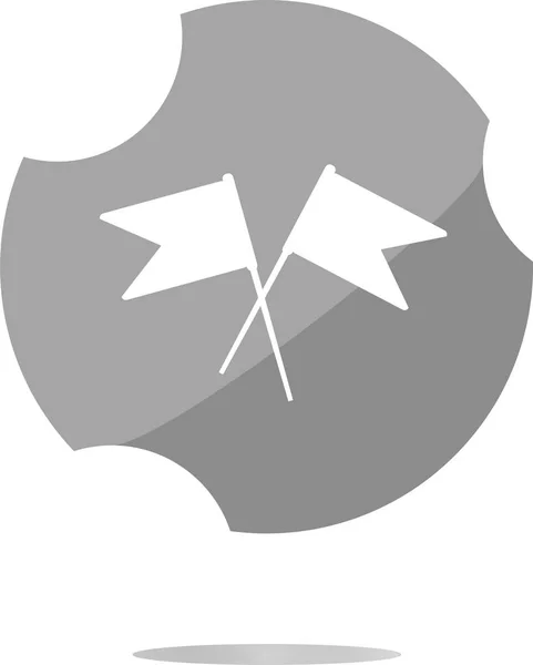 Flagga ikon, webdesign element isolerad på vit — Stockfoto