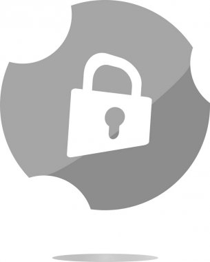 Asma kilit simgesi işareti. Yuvarlak web uygulama düğmesi