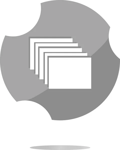 Folders on web icon, button isolated on white — Stock Photo, Image