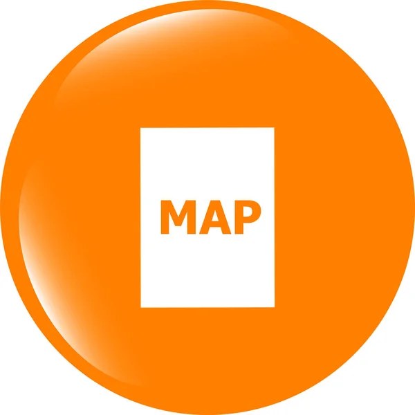 Map icon web button with map. Знак в традиционном плоском стиле изолирован на белом фоне — стоковое фото