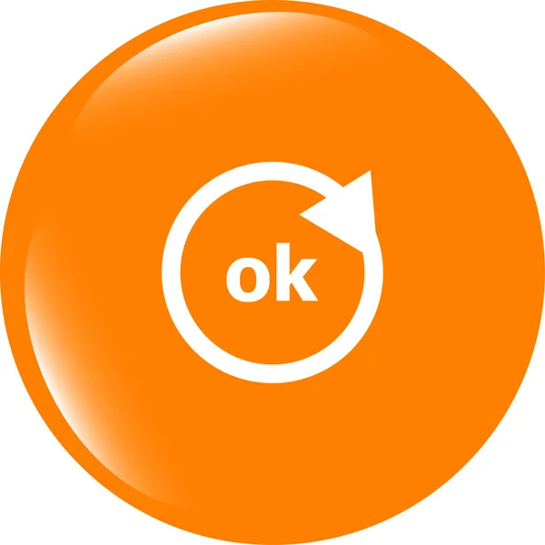 Ok palabra en signo icono web. botón web —  Fotos de Stock