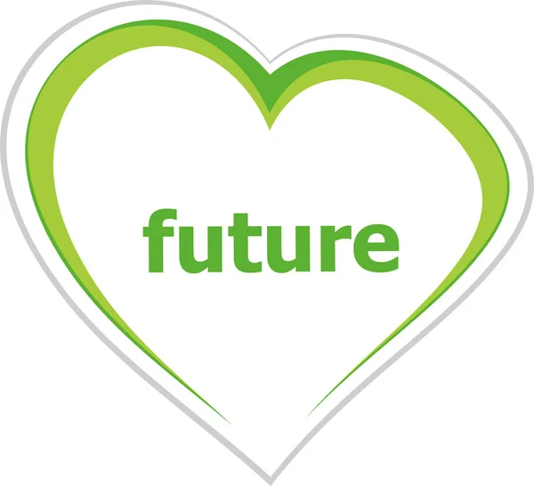 Conceito de marketing, palavra futura no coração do amor — Fotografia de Stock