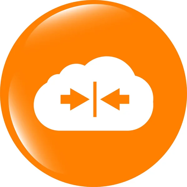 Abstract cloud icon. Upload button. Load symbol. Round button — Stock Photo, Image