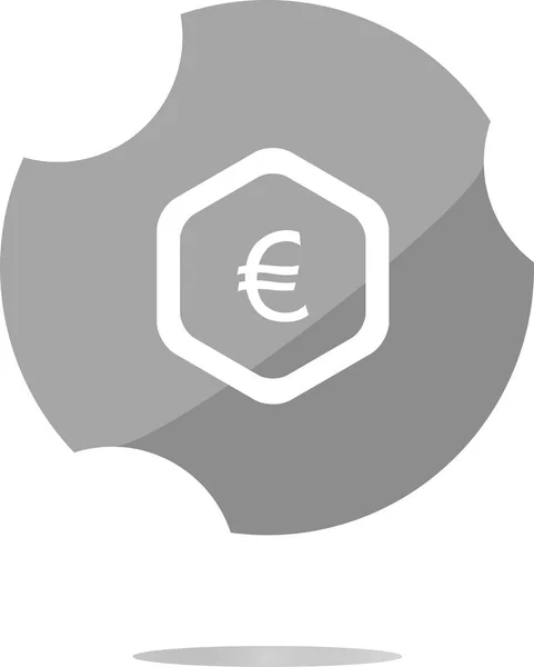 Icono web en la nube con euro eur signo de dinero —  Fotos de Stock