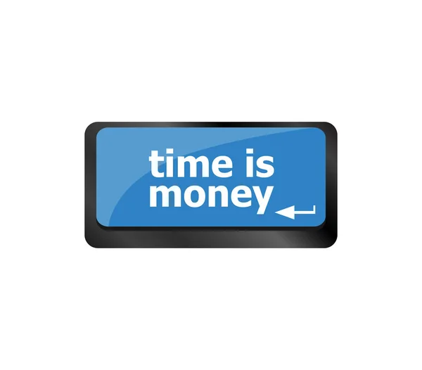 Time concept. computer keyboard with word Time is Money — Stock Photo, Image