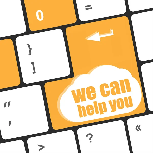 Podemos ajudá-lo a palavra na tecla do teclado do computador — Fotografia de Stock