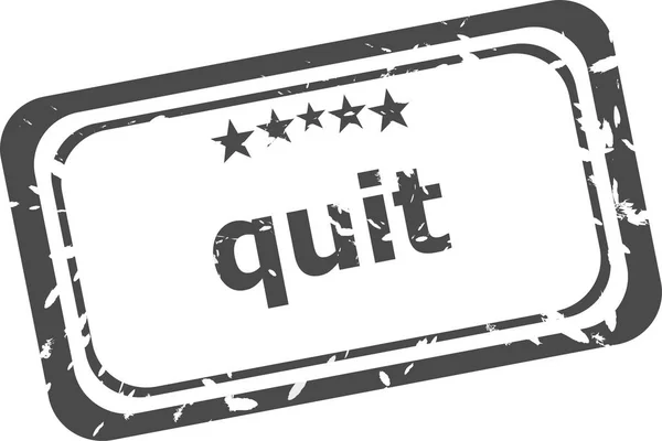 Quit grunge Rubberstempel geïsoleerd op witte achtergrond — Stockfoto