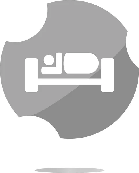 Siluet orang di tempat tidur, ikon web terisolasi di atas putih — Stok Foto
