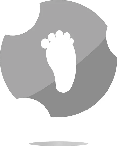 Footprint people circle web glossy button icon — Stock Photo, Image