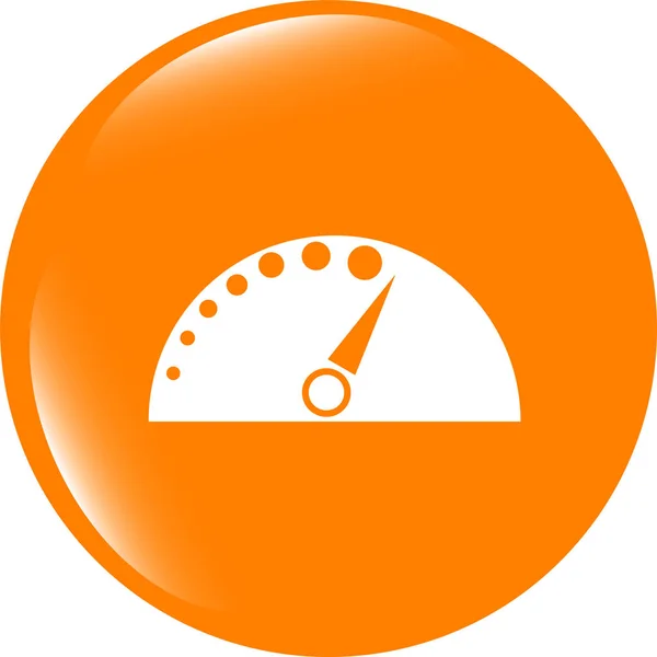 Automotive tachometer op webknop (icoon) geïsoleerd op wit — Stockfoto