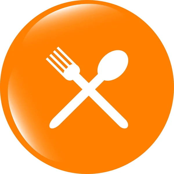 Fork and Spoon Restaurant Icon . Trendy flat style sign isolated on white background — Stock Photo, Image