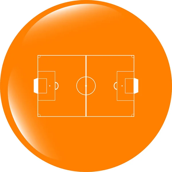 Terrain de football sur icône web, bouton web application sport — Photo