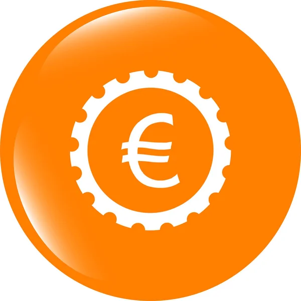 Gear (cog) ikon web di awan dengan tanda uang euro eur — Stok Foto