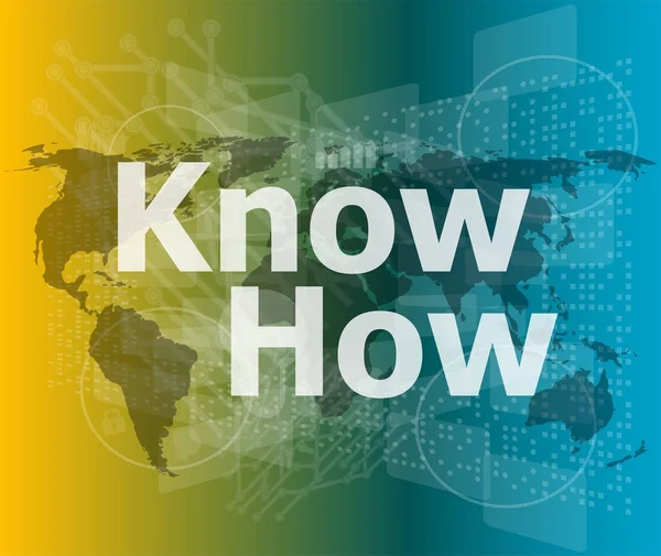 Das Wort Know-how auf dem digitalen Bildschirm, soziales Konzept — Stockfoto