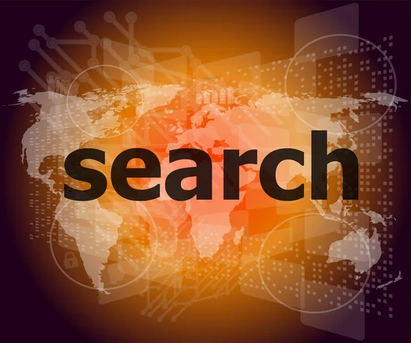 Концепція веб-розробки SEO: слова Пошук на цифровому тлі — стокове фото