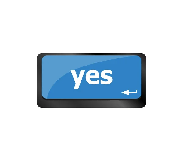 Computer keyboard key with Yes key - business technology — Stock Photo, Image