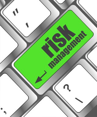 Risk yönetimi düğmesi olan klavye, İnternet konsepti