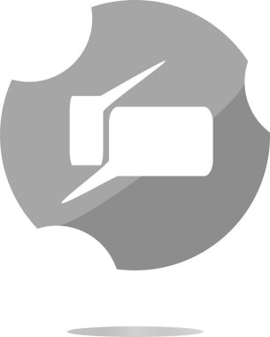 Parlak konuşma balonu web düğmesi simgesi. Düz işaret beyaz arkaplanda izole edildi