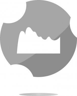 Beyaz arkaplanda izole edilmiş parlak web simgesi üzerindeki dağ