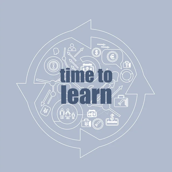Text Time to learn. Education concept . Icon and button set — Stock Photo, Image