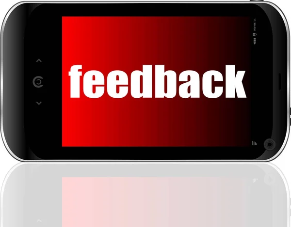 Concetto di Web design. Smartphone con testo Feedback sul display — Foto Stock