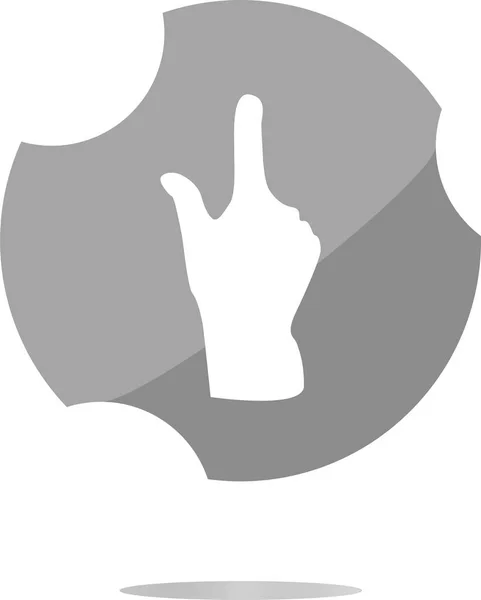 People hand on web icon button. Знак в традиционном плоском стиле изолирован на белом фоне — стоковое фото