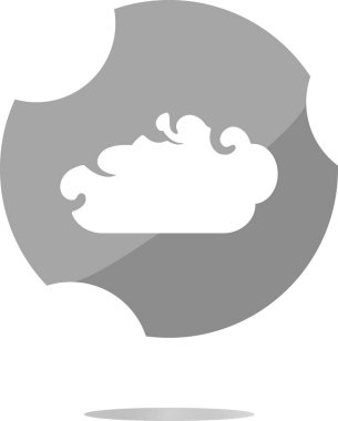 İnternet simgesindeki beyaz bulut beyaz üzerine izole