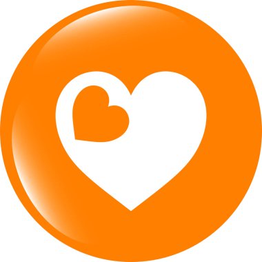 Sevgililer Günü işareti, beyaz üzerine izole edilmiş web düğmesi