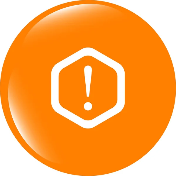 Attention sign icon. Exclamation mark. Hazard warning symbol. Modern UI website button — Stock Photo, Image