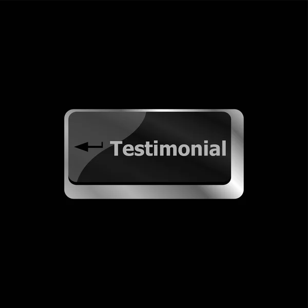 Testimonial word, button on computer keyboard key — Stock Photo, Image