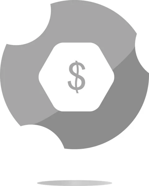 Web Ikona Chmura Dolarów Znak Pieniężny — Zdjęcie stockowe