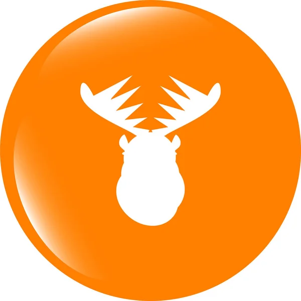 Deer Head Web Icon Button Isolated White — Stock Photo, Image