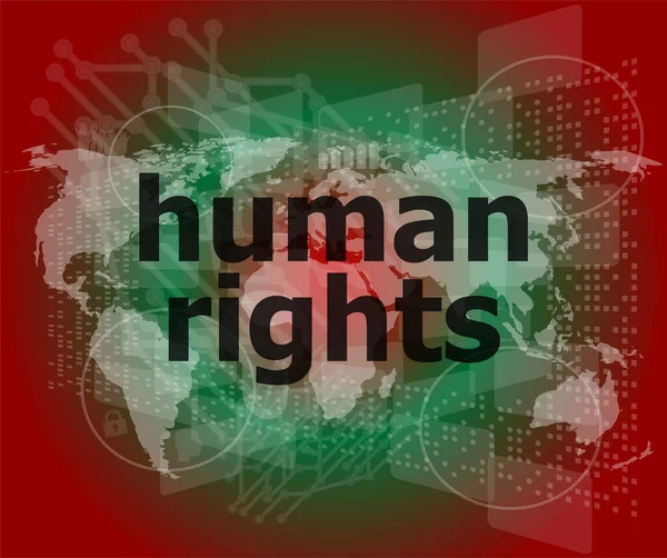 法の概念 ビジネス デジタル背景に人権の言葉 — ストック写真