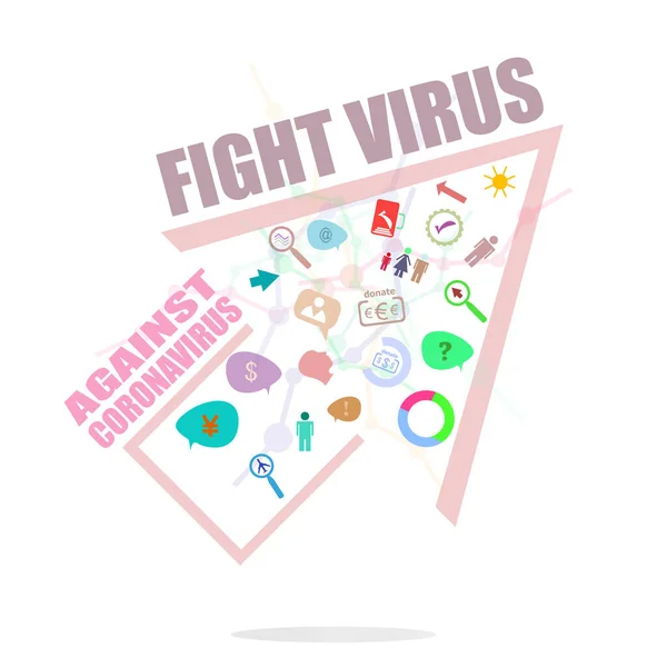 Melawan Covid Coronavirus Konsep Medis Pandemik Tanda Tangan Penobatan Hentikan — Stok Foto