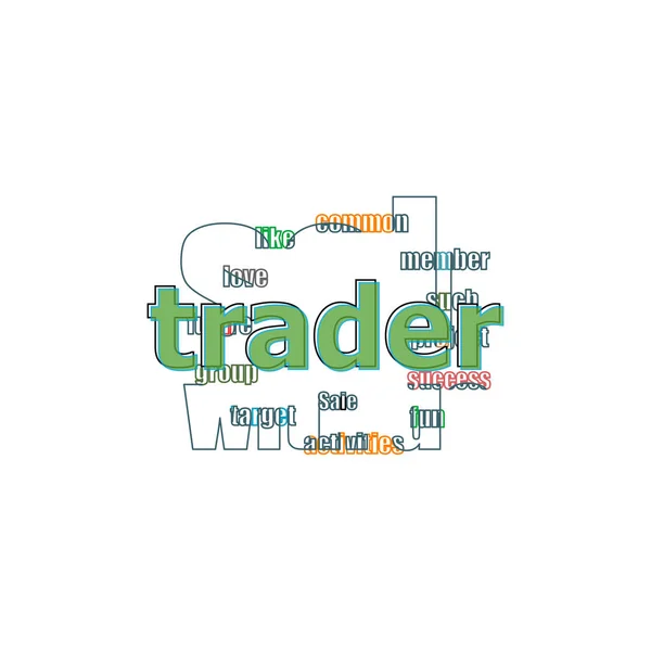 Trader Texto Conceito Negócio Elementos Modelo Design Logotipo Para Sua — Fotografia de Stock