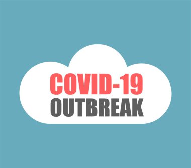 Coronavirus COVID-19. Çıkartma Covid-19 salgını. Pandemik tıbbi konsept. Koronavirüsü imzalayın. Corona virüsünü durdur