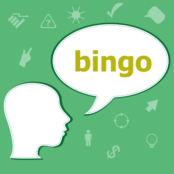 Text Bingo Digitale Achtergrond Spel Concept Hoofd Met Spraakbel — Stockfoto