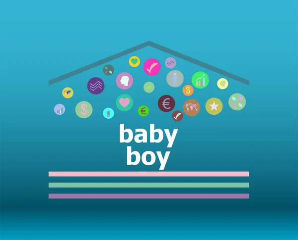 Tekst Baby Jongen Digitale Achtergrond Voorlichtingsconcept — Stockfoto