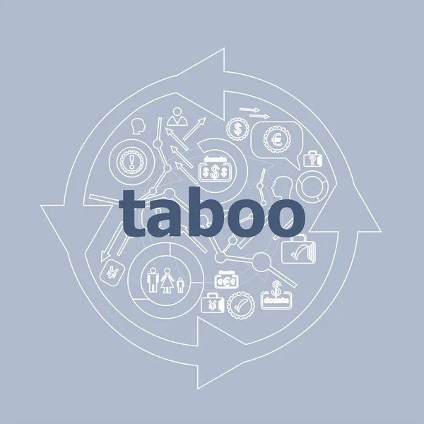 Text Tabu Sicherheitskonzept Symbol Und Schaltflächen Set — Stockfoto