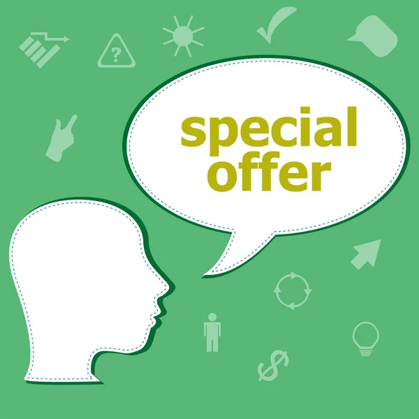 Text Special Offer Digital Background Business Concept Head Speech Bubble — Stock Photo, Image